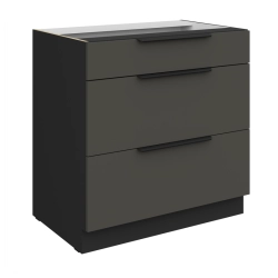Kuchyňská skříňka ARIA 80 D 3S BB 
korpus černá, dvířka šedá