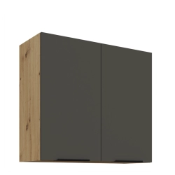 Kuchyňská skříňka ARIA 80 G-72 2F 
korpus dub artisan, dvířka šedá
