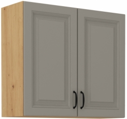 Kuchyňská skříňka Stilo 80 G-72 2F, korpus dub artisan / dvířka světle šedá CLAY