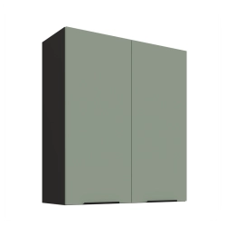 Kuchyňská skříňka ARIA  80 G-90 2F 
korpus černá, dvířka Aquamarine-SA