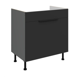 Kuchyňská skříňka ARIA antracit 80 ZL 1S BB / dvířka černá