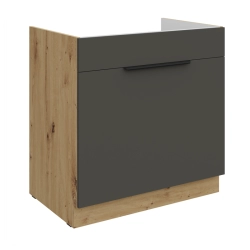 Kuchyňská skříňka ARIA 80 ZL 1S BB 
korpus dub artisan, dvířka šedá