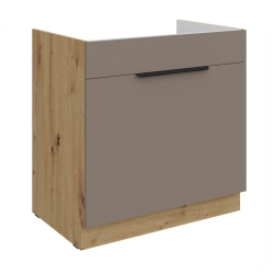 Kuchyňská skříňka ARIA 80 ZL 1S BB 
korpus dub artisan, dvířka Sandgrau-TA