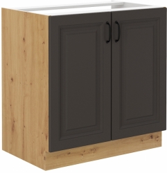 Kuchyňská skříňka Stilo 80 ZL 2F BB, korpus dub artisan / dvířka šedá