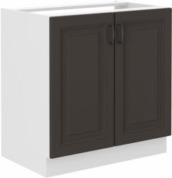 Kuchyňská skříňka Stilo 80 ZL 2F BB, korpus bílý / dvířka šedá
