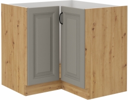 Kuchyňská skříňka Stilo 90x90 DN 1F BB, korpus dub artisan / dvířka světle šedá CLAY