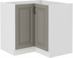 Kuchyňská skříňka Stilo 90x90 DN 1F BB, korpus bílá / dvířka světle šedá CLAY