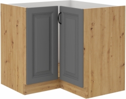 Kuchyňská skříňka Stilo 90x90 DN 1F BB, korpus dub artisan / dvířka šedá DUST