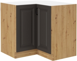 Kuchyňská skříňka Stilo 90x90 DN 1F BB, korpus dub artisan / dvířka šedá