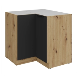 Kuchyňská skříňka ARIA  90x90 DN 2F BB korpus dub artisan, dvířka černá