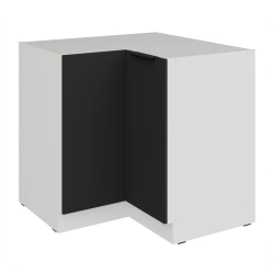 Kuchyňská skříňka ARIA  90x90 DN 2F BB korpus bílá, dvířka černá