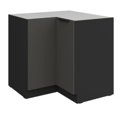 Kuchyňská skříňka ARIA  90x90 DN 2F BB korpus černá, dvířka šedá