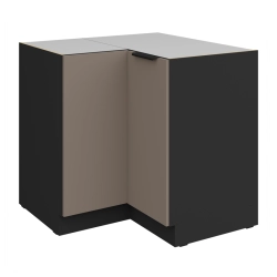 Kuchyňská skříňka ARIA  90x90 DN 2F BB korpus černá, dvířka Sandgrau-TA