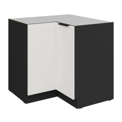 Kuchyňská skříňka ARIA  90x90 DN 2F BB korpus černá, dvířka bílá
