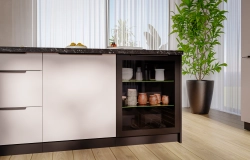 Spodní prosklená kuchyňská skříňka 40 DW 1F BB, černá