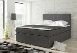Kontinentální postel ALICE - Boxspring - tmavě šedá látka Sawana 05