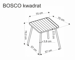 Čtvercový stůl BOSCO