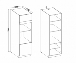 Kuchyňská skříňka LARA šedá 60 DPM-210 2F