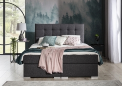 Kontinentální postel INEZ, boxspring, 160x200 cm, bílá eko-kůže Soft 17