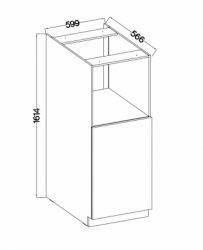 Kuchyňská skříňka LARA bílá 60 DKPL-162 1F BB