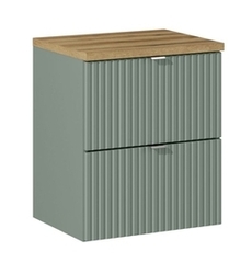 Koupelnová skříňka LINE zelená 82-50, pod umyvadlo 50, s deskou pod umyvadlo NONA dub 54 cm.