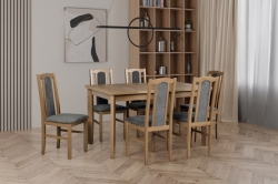 Jídelní stůl MODENA 1 P stirling + židle bos 7