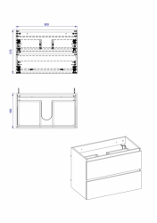 Koupelnová skříňka MONAKO 821, pod umyvadlo 80