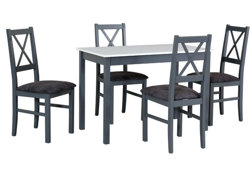Jídelní sestava DX 22 odstín dřeva (židle + nohy stolu) bílá, od