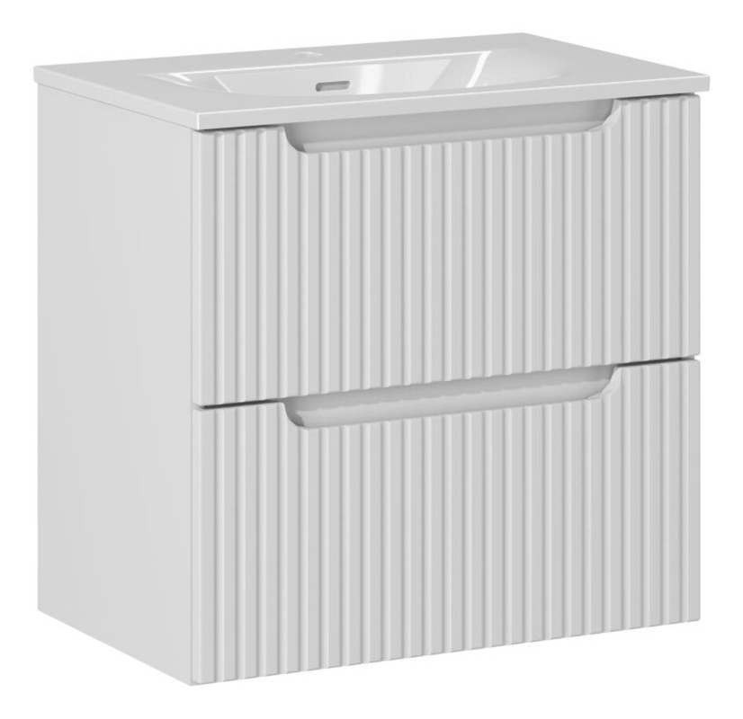 Koupelnová skříňka NOVA BÍLÁ 82-60-2S s umyvadlem SKY 3 - 60 cm