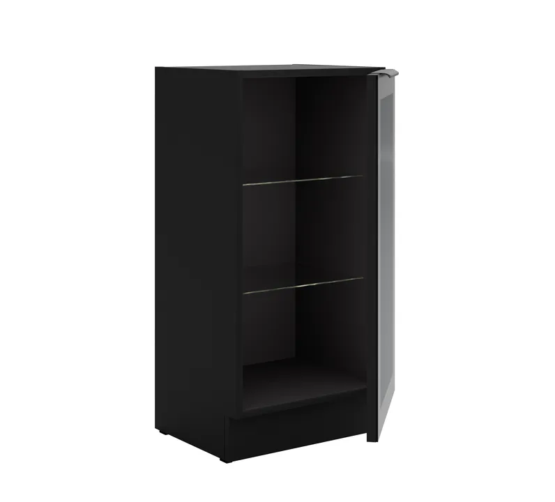 Spodní prosklená kuchyňská skříňka 40 DW 1F BB, černá