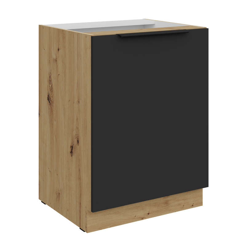 Kuchyňská skříňka ARIA 60 D 1F BB 
korpus dub artisan, dvířka černá