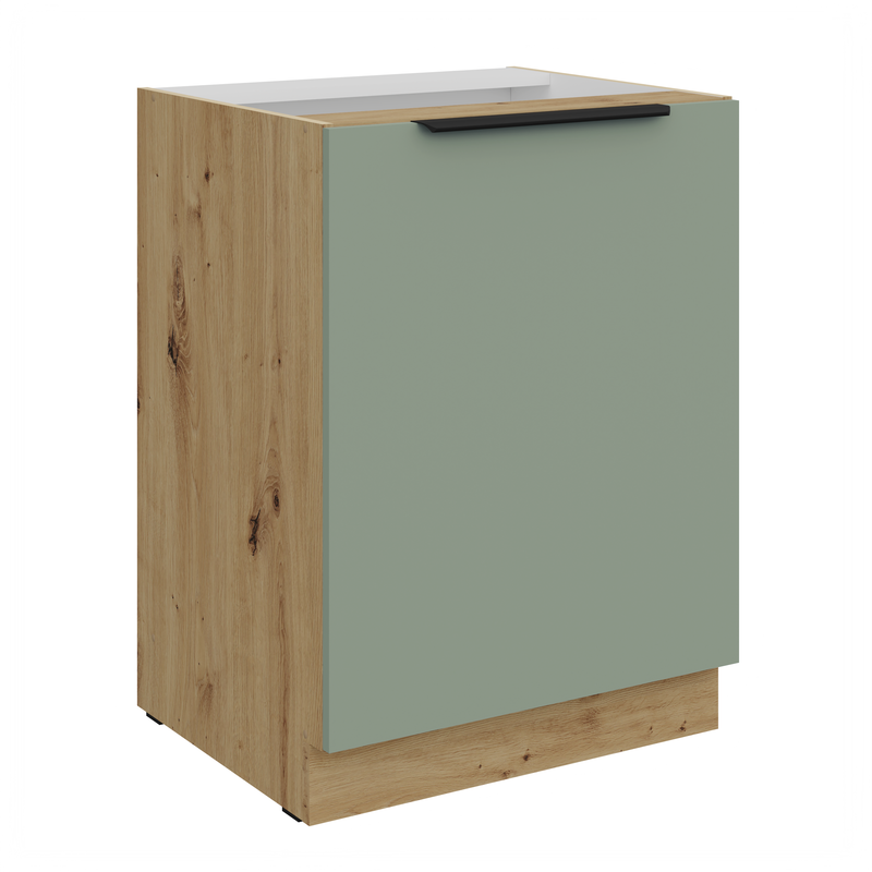 Kuchyňská skříňka ARIA 60 D 1F BB 
korpus dub artisan, dvířka Aquamarine-SA
