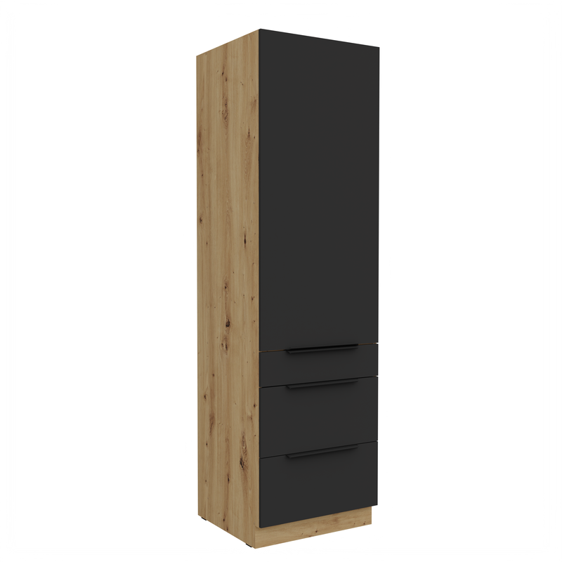 Kuchyňská skříňka ARIA 60 DKS-210 3S 1F korpus dub artisan, dvířka černá