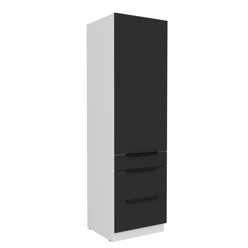 Kuchyňská skříňka ARIA 60 DKS-210 3S 1F korpus bílá, dvířka černá