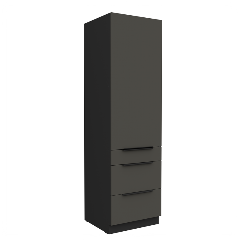 Kuchyňská skříňka ARIA 60 DKS-210 3S 1F korpus černá, dvířka šedá