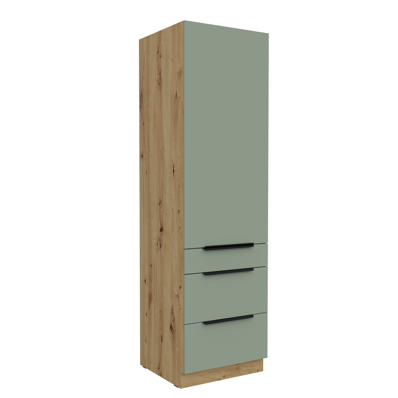 Kuchyňská skříňka ARIA 60 DKS-210 3S 1F korpus dub artisan, dvířka Aquamarine-SA