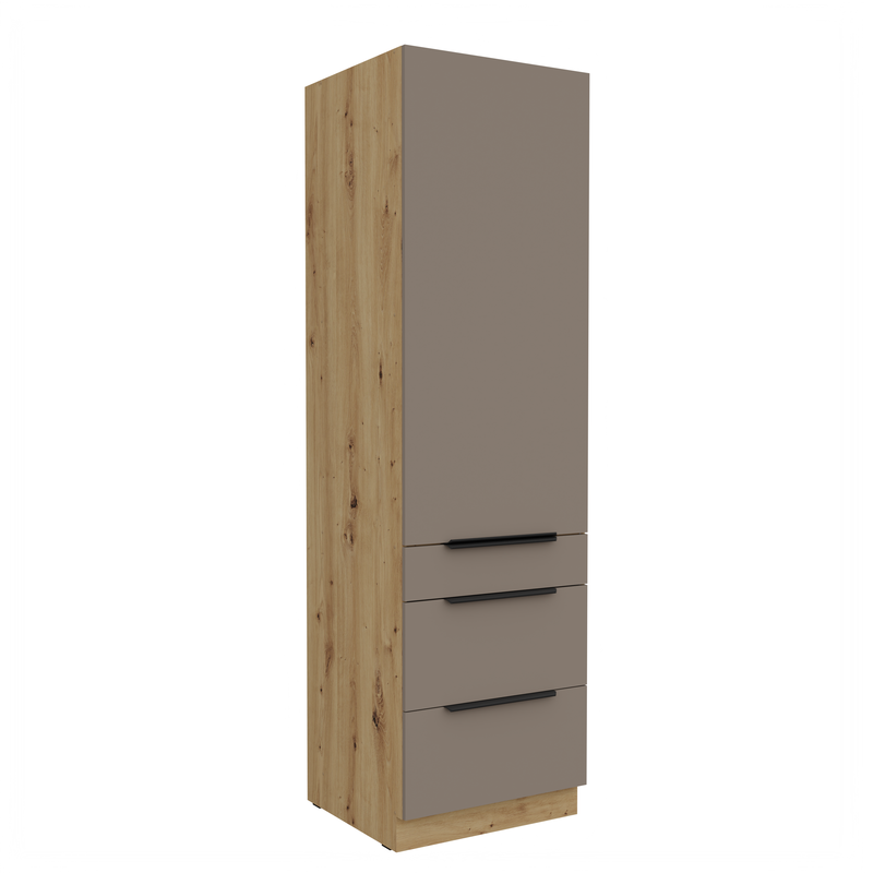 Kuchyňská skříňka ARIA 60 DKS-210 3S 1F 
korpus dub artisan, dvířka Sandgrau-TA