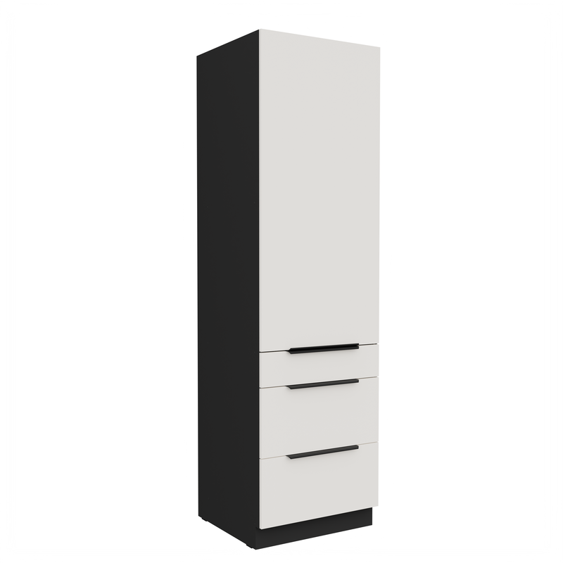 Kuchyňská skříňka ARIA 60 DKS-210 3S 1F korpus černá, dvířka bílá