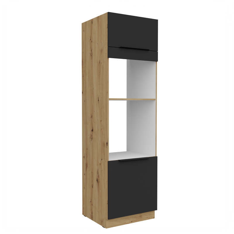 Kuchyňská skříňka ARIA 60 DPM-210 2F korpus dub artisan, dvířka černá