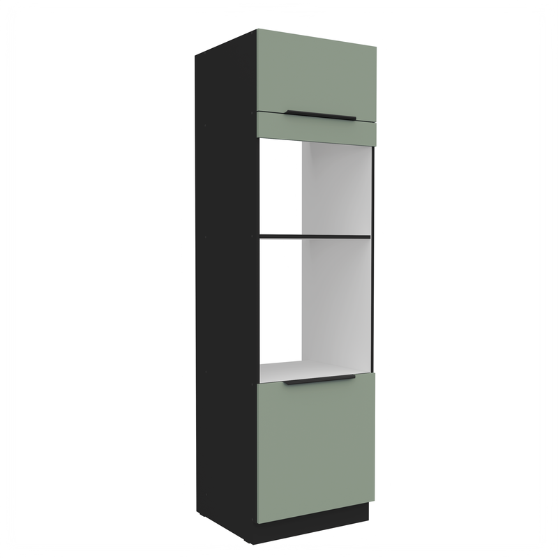 Kuchyňská skříňka ARIA 60 DPM-210 2F korpus černá, dvířka Aquamarine-SA