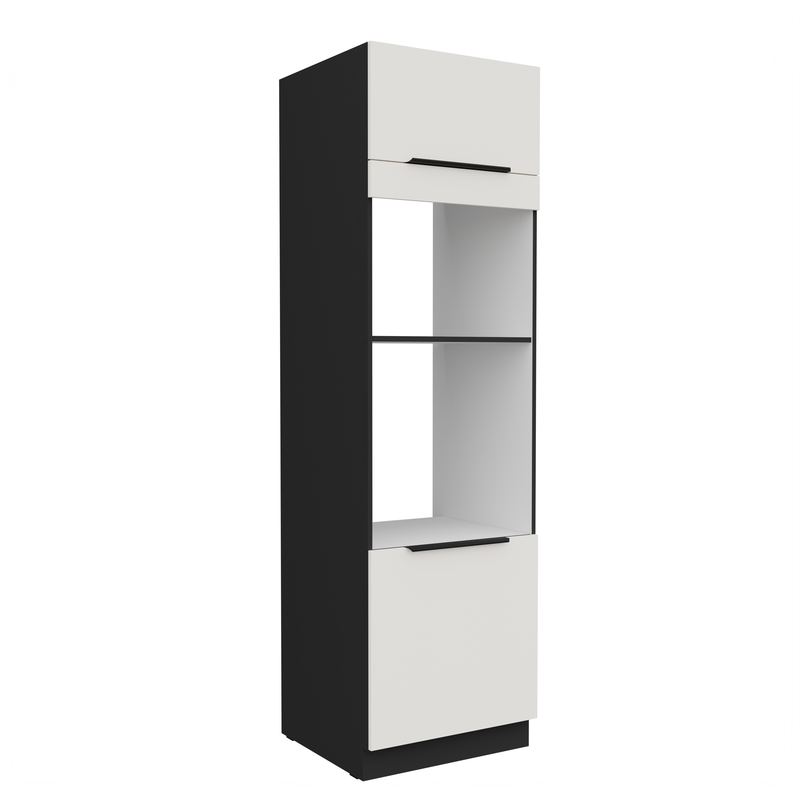 Kuchyňská skříňka ARIA 60 DPM-210 2F korpus černá, dvířka bílá