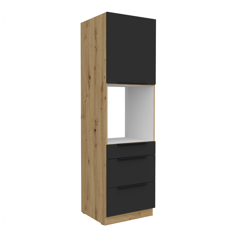 Kuchyňská skříňka ARIA 60 DPS-210 3S 1F korpus dub artisan, dvířka černá