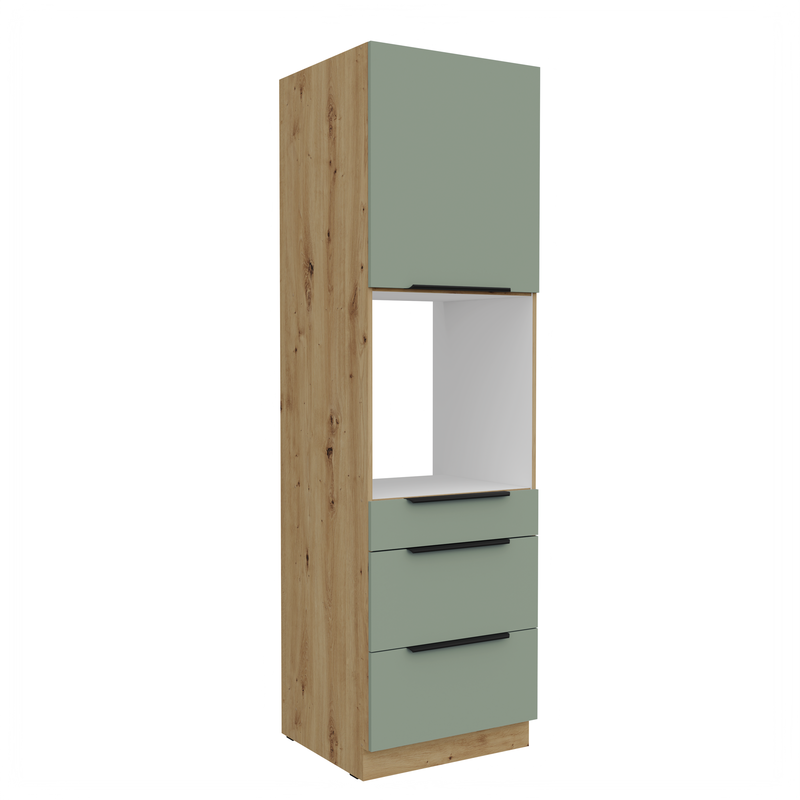 Kuchyňská skříňka ARIA 60 DPS-210 3S 1F korpus dub artisan, dvířka Aquamarine-SA