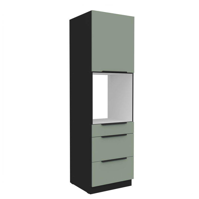 Kuchyňská skříňka ARIA 60 DPS-210 3S 1F korpus černá, dvířka Aquamarine-SA