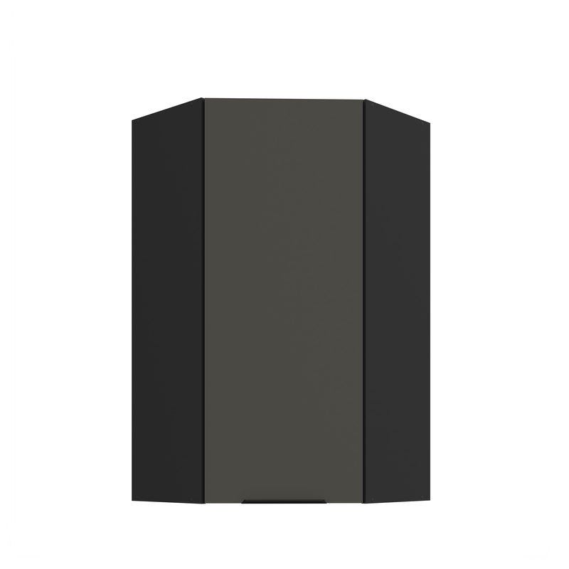 Kuchyňská skříňka ARIA 60x60 GN-108 1F (45°) 
orpus černá, dvířka šedá