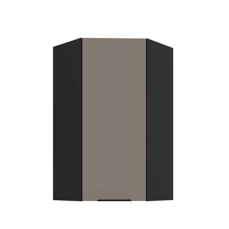 Kuchyňská skříňka ARIA 60x60 GN-108 1F (45°) 
korpus černá, dvířka Sandgrau-TA 