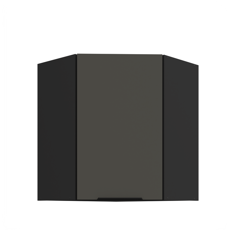 Kuchyňská skříňka ARIA 60x60 GN-72 1F (45°) 
korpus černá, dvířka šedá