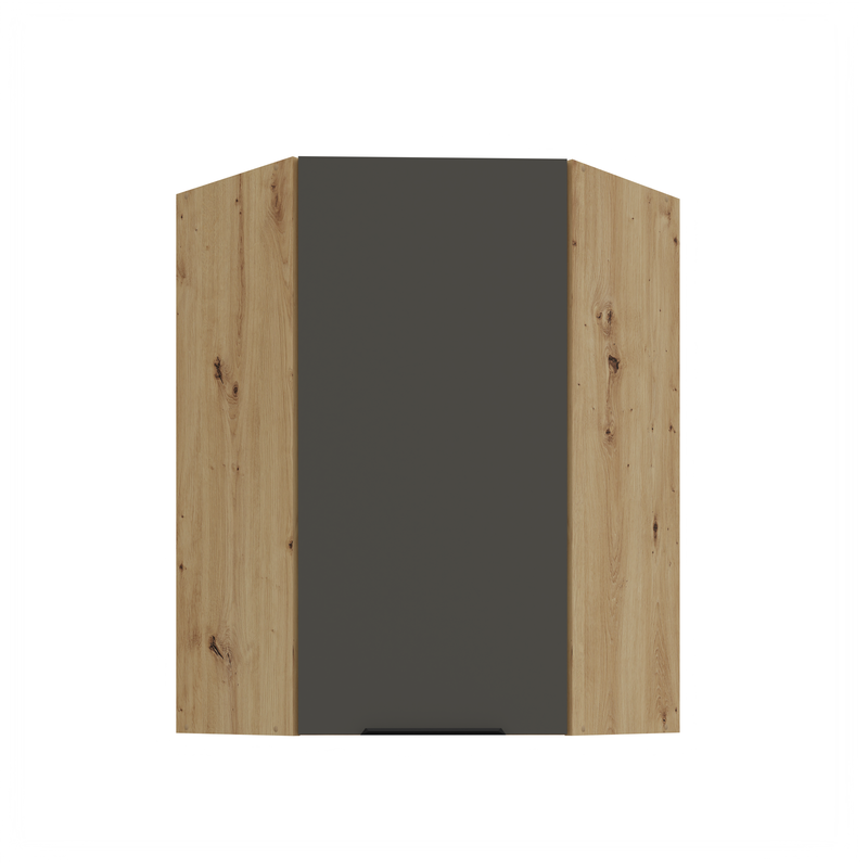 Kuchyňská skříňka ARIA 60x60 GN-90 1F (45°) 
korpus dub artisan, dvířka šedá 
