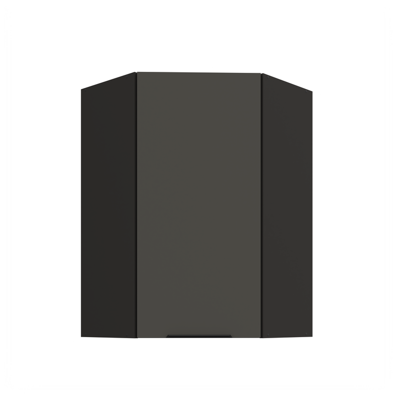 Kuchyňská skříňka ARIA 60x60 GN-90 1F (45°) 
korpus černá, dvířka šedá  