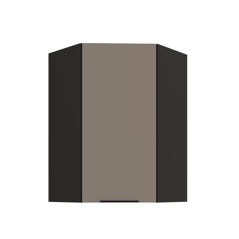 Kuchyňská skříňka ARIA 60x60 GN-90 1F (45°) 
korpus černá, dvířka Sandgrau-TA   